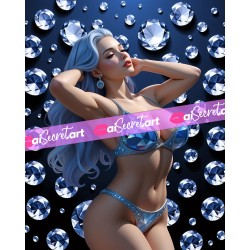 Poster (9 variants) - Diamond Girl - Bouchy AI Art